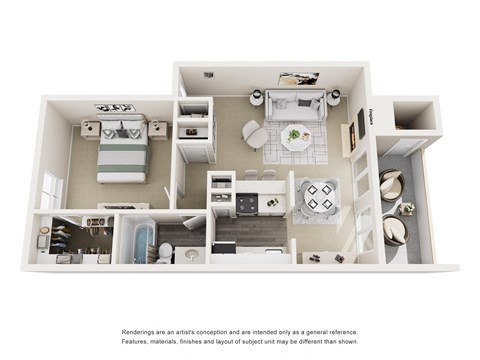 1 bed 1 bath B at Copper Hill Apartments, Texas